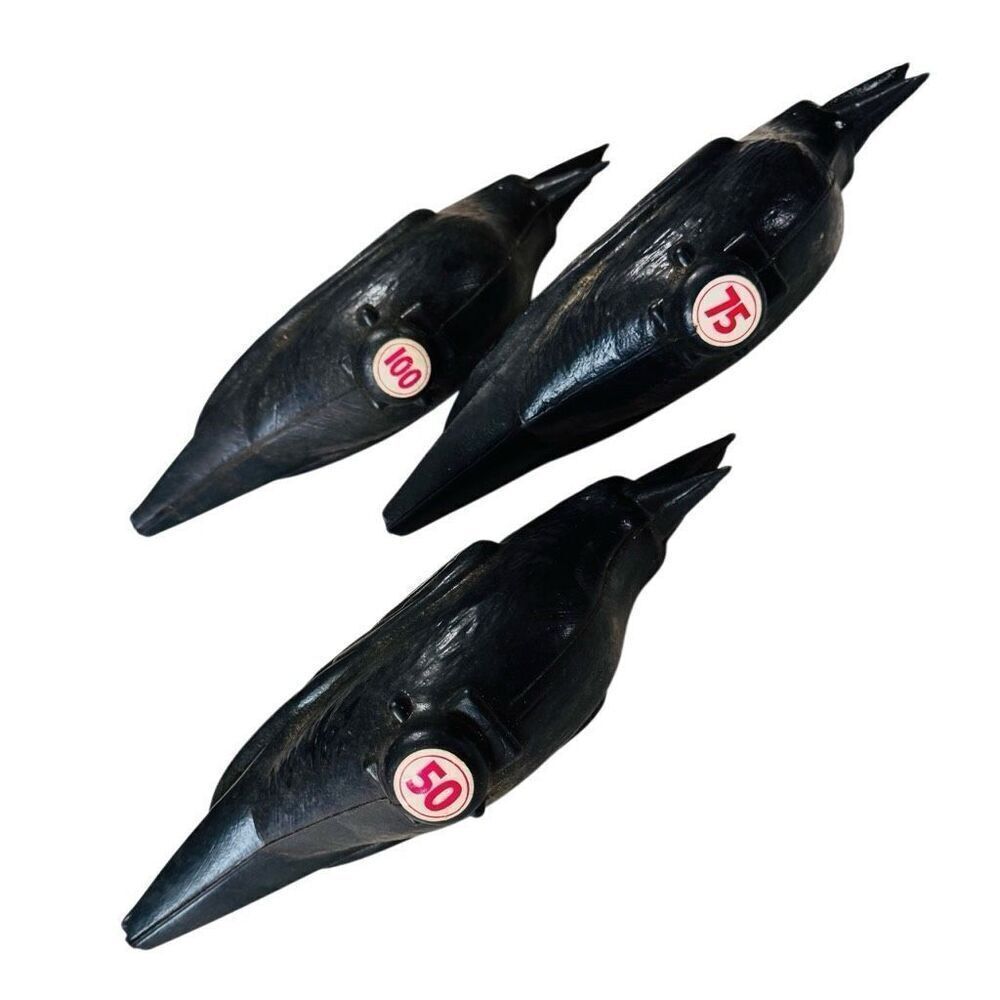 Lot of 3 black Crow Plastic point based BB Gun targets-carnival games 1950/1960s - Picture 2 of 15